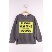 Toontoy Kids Erkek Çocuk Brooklyn Baskılı Fermuar Detaylı Sweatshirt