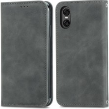 Colorful Shop Sony Xperia 10 Vı Için Flip Case Cüzdan Basit Iş Deri Kılıf Flip (Yurt Dışından)