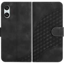 Colorful Shop Sony Xperia 10 Vı Darbeye Deri Kılıf Için Flip Case Geometrik Desen (Yurt Dışından)