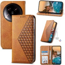 Colorful Shop Xiaomi 14 Için Flip Case Ultra El Kayışı Eşkenar Dörtgen Şekli Standı Günlük Kullanım (Yurt Dışından)