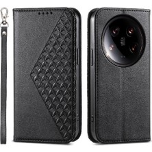 Colorful Shop Xiaomi 14 Için Flip Case Ultra El Kayışı Eşkenar Dörtgen Şekli Standı Günlük Kullanım (Yurt Dışından)