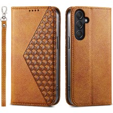 Colorful Shop Samsung Galaxy M55 Günlük Kullanım Için Flip Case Standı Cüzdan El Kayışı Eşkenar Dörtgen (Yurt Dışından)