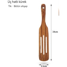 First Ev Mutfak Tik Uzun Saplı Üç Hatlı Spatula (Yurt Dışından)