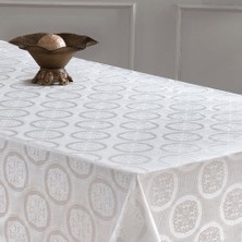 Solinas Collection Pamuklu Jakarlı Nina Krem Masa Örtüsü