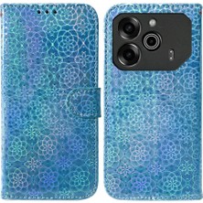 BDT Boutique Tecno Pova 6 Pro 5g Için Flip Case Kart Yuvası Standı Tutucu Glitter Renkli (Yurt Dışından)