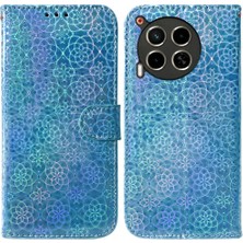 BDT Boutique Tecno Camon Için Flip Case 30 4g/5g Glitter Renkli Kart Yuvası Standı Kılıf (Yurt Dışından)