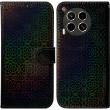 BDT Boutique Tecno Camon Için Flip Case 30 4g/5g Glitter Renkli Kart Yuvası Standı Kılıf (Yurt Dışından)