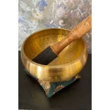 Rahan Pirinç Meditasyon Çanı Yoga Çanı Tibet Çanağı Singing Bowl 17 cm 7 Element Minderli