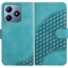 Mays Boutique Realme C63 Geometrik Desen Flip Iş Manyetik Kart Pu Için Flip Case (Yurt Dışından)