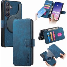 Mays Shop Samsung Galaxy S24 Için Flip Case Kart Standı Retro Mıknatıs Koruyucu Cüzdan (Yurt Dışından)