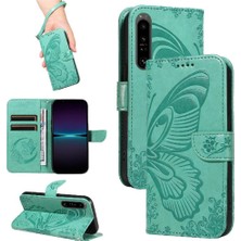 Mays Shop Sony Xperia 1 Iv Için Flip Case Kredi Kartı Yuvası ile Ayrılabilir El Kayışı (Yurt Dışından)