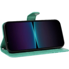 Mays Shop Sony Xperia 1 Iv Için Flip Case Kredi Kartı Yuvası ile Ayrılabilir El Kayışı (Yurt Dışından)