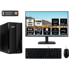 Acer Aspire TC1760 Intel Core I3 12100 40GB 4tb SSD GT1030/4GB 23.8" Fhd Monitör W11P DT.BHUEM.004 Masaüstü Bilgisayar & Per4 USB Bellek DTBHUEM004MNT3440