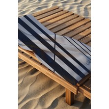 Wallhang Gri Çizgili Plaj Havlusu