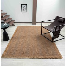 Carpetrium Home Antique Trk Light Brown - Dört Tarafı Saçaklı Pamuklu Yıkanabilir Kilim