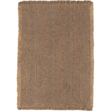 Carpetrium Home Antique Trk Light Brown - Dört Tarafı Saçaklı Pamuklu Yıkanabilir Kilim