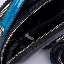 Nas Bag Mini Kadın El ve Çapraz Çanta Lacivert Dumanlı  (17X17 Cm)