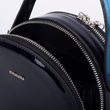 Nas Bag Mini Kadın El ve Çapraz Çanta Lacivert Dumanlı  (17X17 Cm)