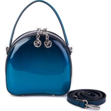 Nas Bag Mini Kadın El ve Çapraz Çanta Lacivert Dumanlı  (17X17 Cm)
