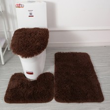 Yaci Shop Kahve Tarzı 3 Set Banyo Banyo Paspas Seti Yumuşak Kaymaz Mat Banyo Halısı Emici Duş Halıları Tuvalet Ayak Mat Odası Mat Paspas (Yurt Dışından)
