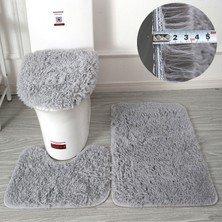 Yaci Shop Kahve Tarzı 3 Set Banyo Banyo Paspas Seti Yumuşak Kaymaz Mat Banyo Halısı Emici Duş Halıları Tuvalet Ayak Mat Odası Mat Paspas (Yurt Dışından)