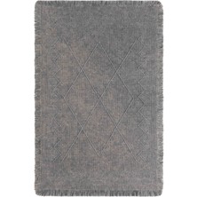 Carpetrium Home Antique Mnc Grey - Dört Tarafı Saçaklı Pamuklu Yıkanabilir Kilim