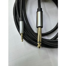 Keepro 3 Metre 6.3 mm Mono 3.5 mm Stereo Kablo 3.5 mm 6.3 mm Kablo 3 Metre