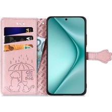 Mays Boutique Huawei Pura 70 Pro Için Flip Case Kısa Kayış Karikatür Hayvanlar Darbeye (Yurt Dışından)