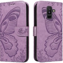 Mays Boutique Samsung Galaxy A6 Artı Kredi Kartı Yuvası Kabartmalı Yüksek Flip Case (Yurt Dışından)