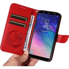 Mays Boutique Samsung Galaxy A6 Artı Kredi Kartı Yuvası Kabartmalı Yüksek Flip Case (Yurt Dışından)