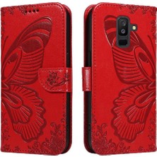 Mays Boutique Samsung Galaxy A6 Artı Kredi Kartı Yuvası Kabartmalı Yüksek Flip Case (Yurt Dışından)