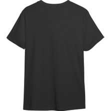 Bs Moda Unisex Galatasaray Baskılı Siyah Basic Tshirt