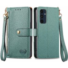 Mays Boutique Samsung Galaxy M55 Fermuar Aşk Deri Kılıf Cüzdan Için Flip Case (Yurt Dışından)