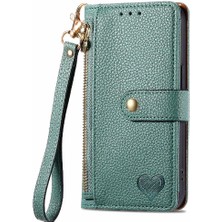 Mays Boutique Samsung Galaxy M55 Fermuar Aşk Deri Kılıf Cüzdan Için Flip Case (Yurt Dışından)