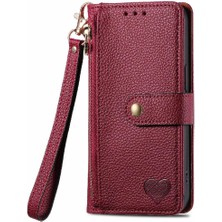 Mays Boutique Samsung Galaxy M55 Fermuar Aşk Deri Kılıf Cüzdan Için Flip Case (Yurt Dışından)