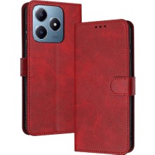 Mays Boutique Kart Yuvası Saf Renk Kickstand ile Realme C61 Pu Deri Için Flip Case (Yurt Dışından)