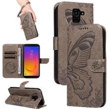 Mays Boutique Samsung Galaxy J6 2018 Için Flip Case Ayrılabilir El Kayışı Kabartmalı Yüksek (Yurt Dışından)