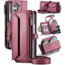 Mays Boutique Samsung Galaxy Z Için Crossbody Durumda Kat 6 5g Kılıf Cüzdan Rfıd Engelleme (Yurt Dışından)