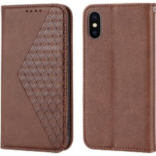 Mays Boutique IPhone Xs Max Günlük Kullanım Için Flip Case Standı Eşkenar Dörtgen Şekli Cüzdan El Kayışı (Yurt Dışından)