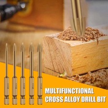 Smooth Üniversal Delme Aleti 5pcs, Çapraz Alaşımlı Matkap Ucu, Siyah (Yurt Dışından)