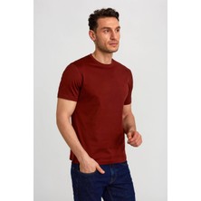 Bisse Süprem Kumaş O Yaka Bakır Erkek T-Shirt TSNOS24Y24101_D63