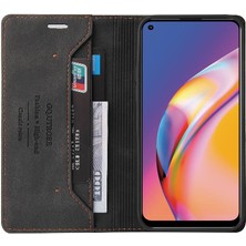 Mellow Shop Oppo A94 4g Kickstand Iki Kart Yuvaları Premium Deri Premium Için Kılıf (Yurt Dışından)