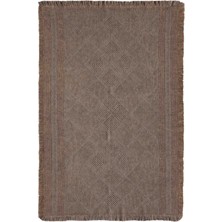 Carpetrium Home Antique Spt Light Brown - Dört Tarafı Saçaklı Pamuklu Yıkanabilir Kilim