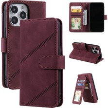 Mellow Shop IPhone 15 Için Kılıf Pro Kart Tutucu Kickstand Cüzdan Flip Folio Pu Deri (Yurt Dışından)