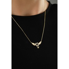 ÇGK KUYUMCULUK 14 Ayar Kanatlı Tektaş  Altın Kolye 14CGKKLY016