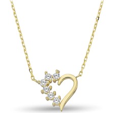 ÇGK KUYUMCULUK 14 Ayar Taşlı Kalp Altın Kolye 14CGKKLY017