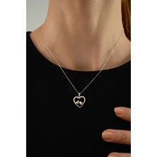 ÇGK KUYUMCULUK 14 Ayar Minimal Kalpler Altın Kolye 14CGKKLY015