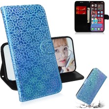 Manyi Mall Tecno Pova 6 Pro 5g Için Flip Case Kart Yuvası Standı Tutucu Glitter Renkli (Yurt Dışından)