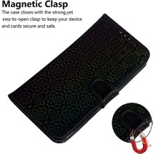 Manyi Mall Tecno Pova 6 Pro 5g Için Flip Case Kart Yuvası Standı Tutucu Glitter Renkli (Yurt Dışından)