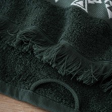 Green Black Hereke 3'lü Havlu Seti Krem Bordürlü Yeşil